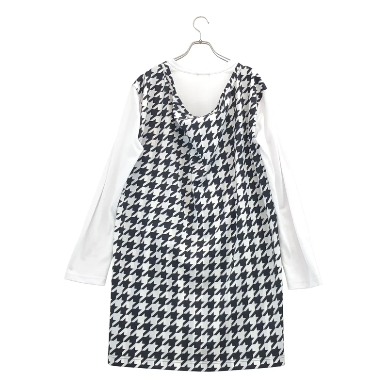 COMME des GARCONS HOMME PLUS / コムデギャルソンオムプリュス | 2021AW | 千鳥柄 プリント レイヤード カットソー | M | メンズ