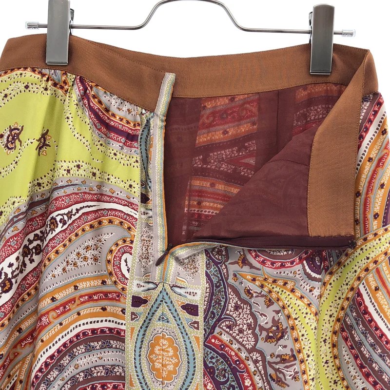 ETRO / エトロ | シルク ペイズリー サテンロングスカート | 42 | レディース