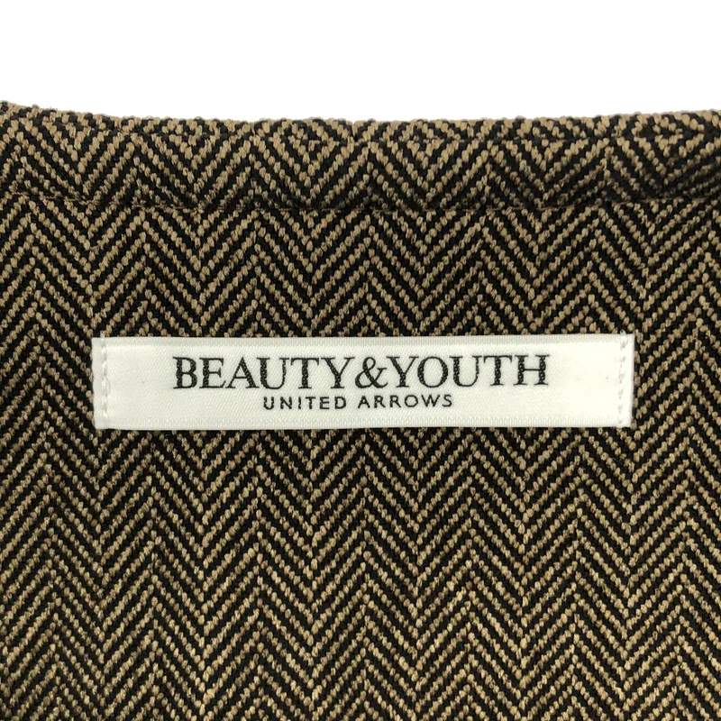 BEAUTY&YOUTH / ビューティーアンドユース | ジャンパースカート&ジレ  2WAY ヘリンボーン ノースリーブワンピース | S | レディース
