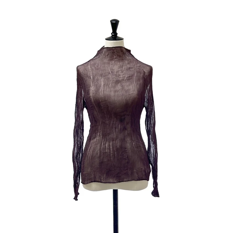 ISSEY MIYAKE / イッセイミヤケ | プリーツ ハイネック トップス | 2 | レディース