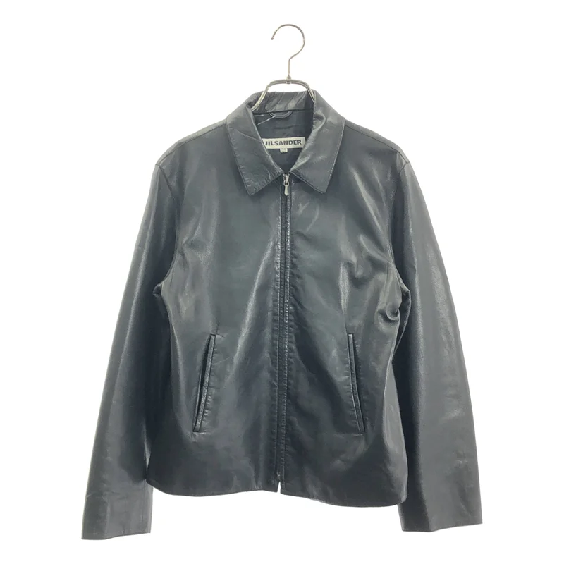 JIL SANDER / ジルサンダー | ラムレザー シングルジャケット | 38 | レディース