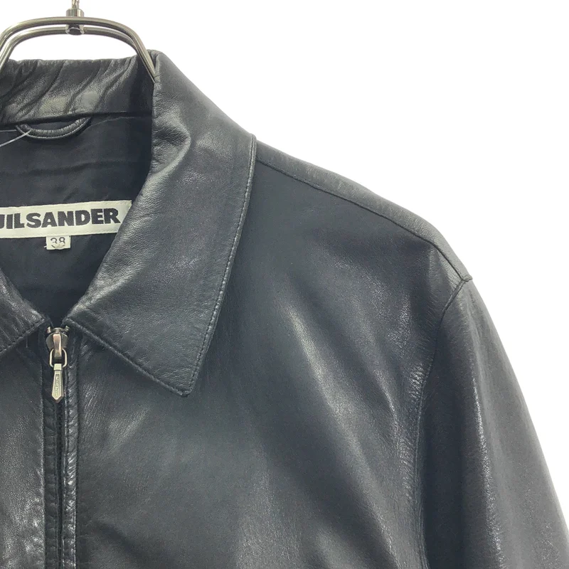 JIL SANDER / ジルサンダー | ラムレザー シングルジャケット | 38 | レディース