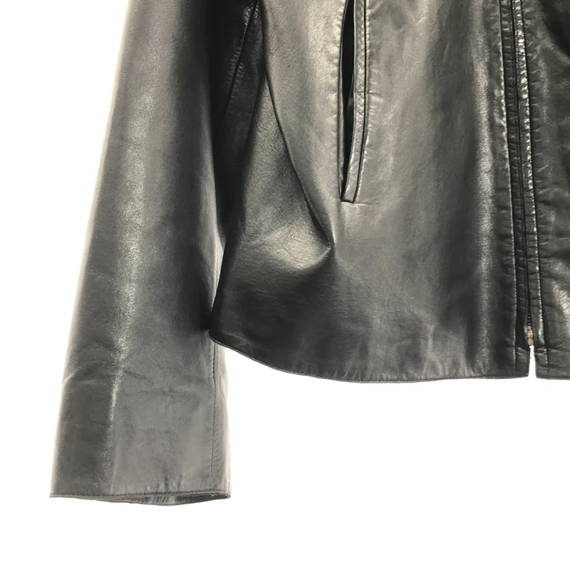 JIL SANDER / ジルサンダー | ラムレザー シングルジャケット | 38 | レディース