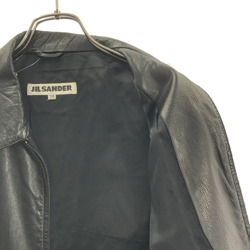 JIL SANDER / ジルサンダー | ラムレザー シングルジャケット | 38 | レディース