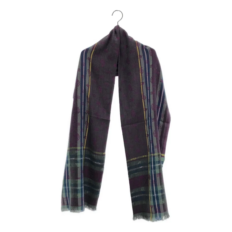 ETRO / エトロ | ウール シルク ストライプ 総柄 マフラー |