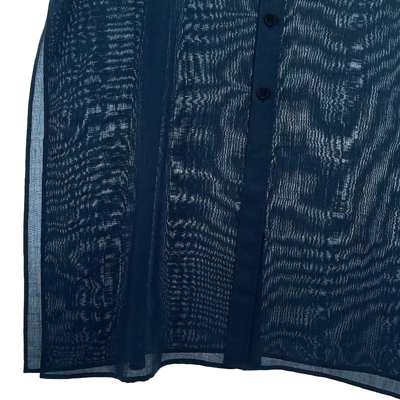 HYKE / ハイク | 2021SS | SHARK SKIN SHIRT MAXI DRESS / シャークスキン シャツマキシドレス 半袖ワンピース | 1 | レディース