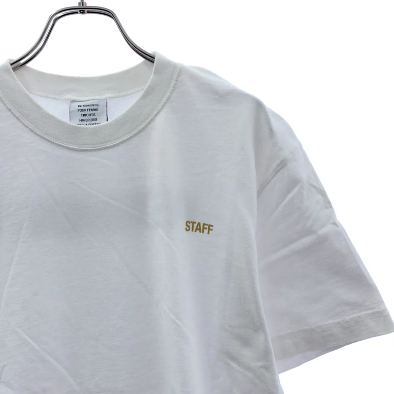 VETEMENTS / ヴェトモン | STAFF TEE / スタッフ 両面プリント ロゴ Tシャツ カットソー | M | メンズ