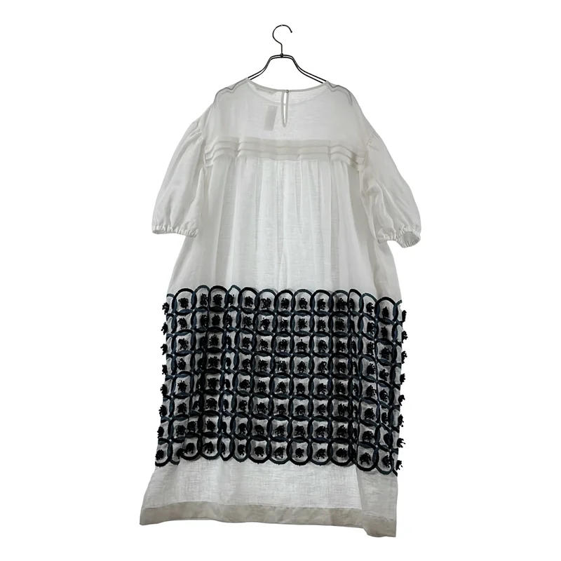 mina perhonen / ミナペルホネン | 2024SS | ring flower タックギャザードレス リネン ワンピース | 36/38 | レディース