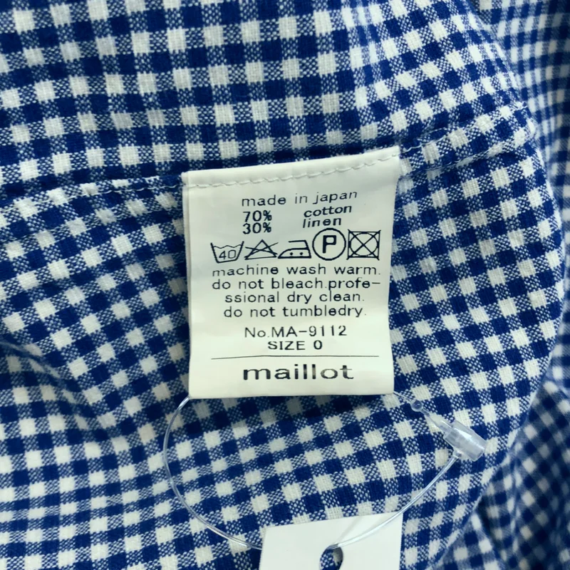 maillot / マイヨ | コットン リネン チェック ボタンダウンシャツ | 0 | レディース