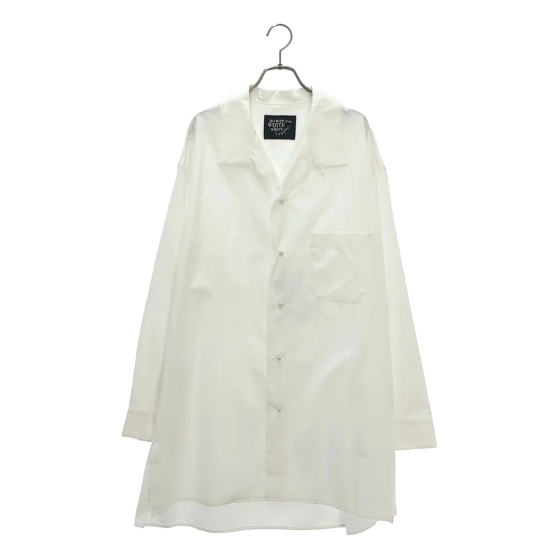YOHJI YAMAMOTO / ヨウジヤマモト | 2024AW | 100/2 BROAD KNOT BUTTONS OPEN COLLAR SHIRT オープンカラーシャツ | 2 | メンズ