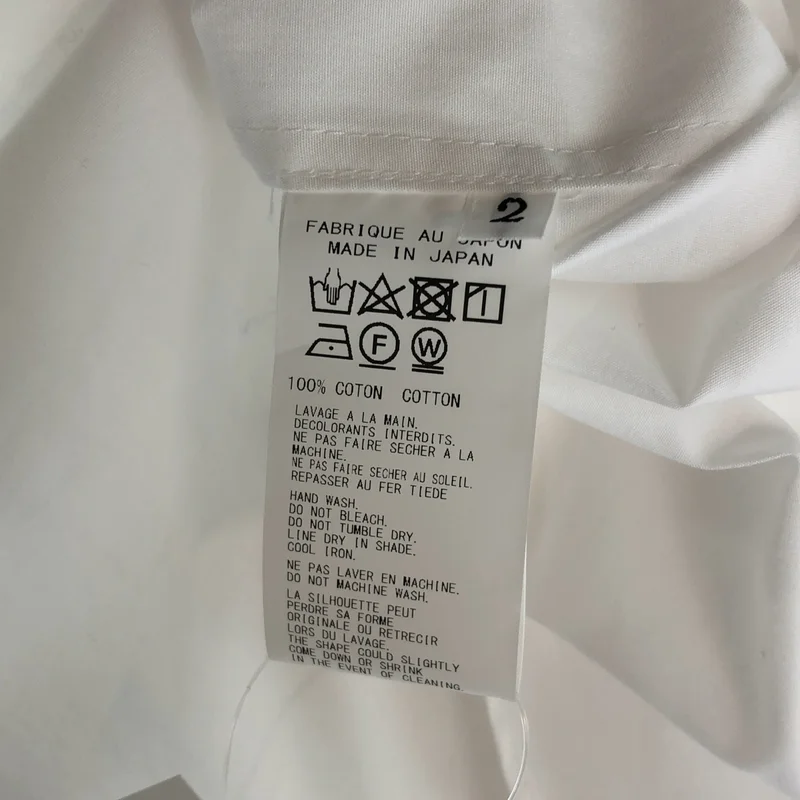 YOHJI YAMAMOTO / ヨウジヤマモト | 2024AW | 100/2 BROAD KNOT BUTTONS OPEN COLLAR SHIRT オープンカラーシャツ | 2 | メンズ