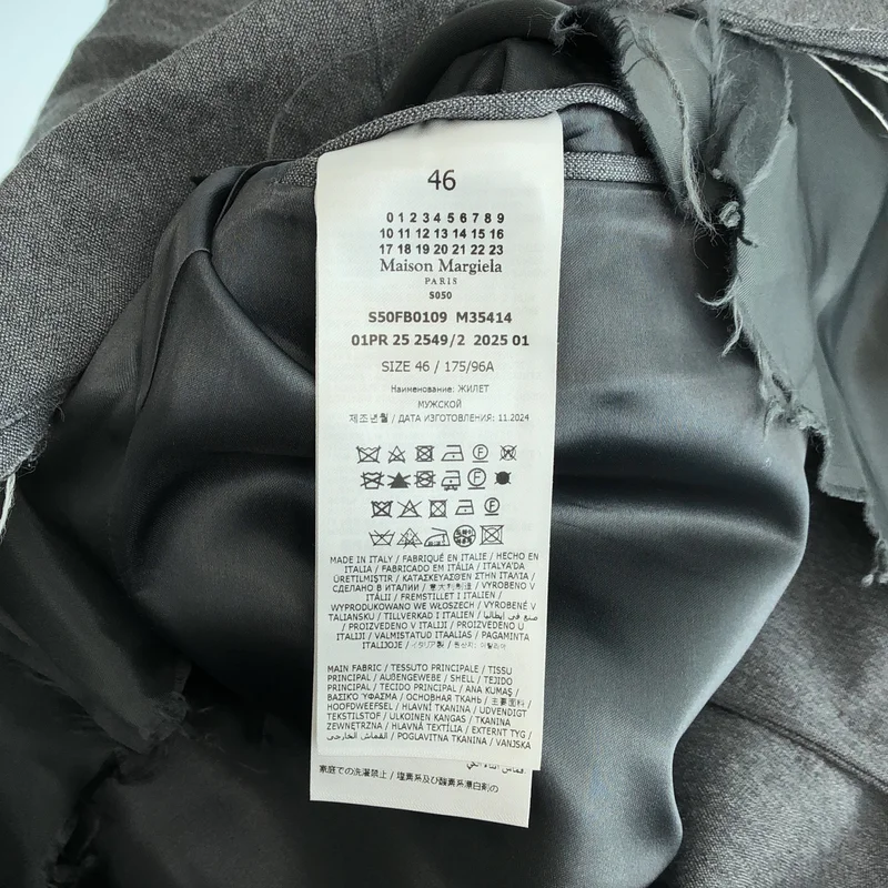 Maison Margiela / メゾンマルジェラ | 2025SS | Sleeveless Wool Jacket カーゴ ベスト | 46 | メンズ