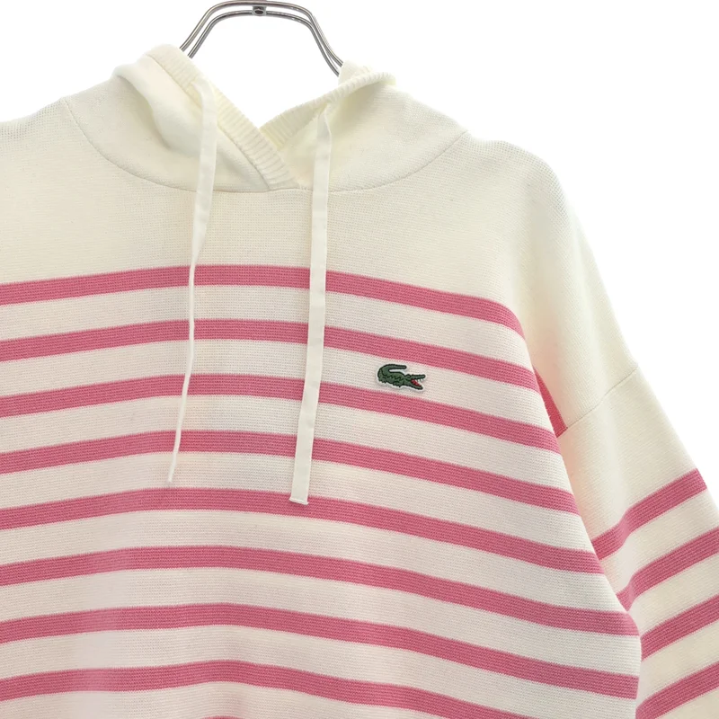 LACOSTE / ラコステ | ミラノリブニット ボーダーフーディー | 34 | レディース