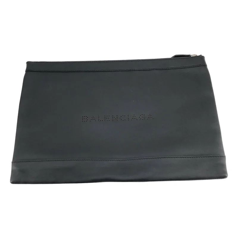 BALENCIAGA / バレンシアガ | レザー パンチングロゴ クラッチバッグ |
