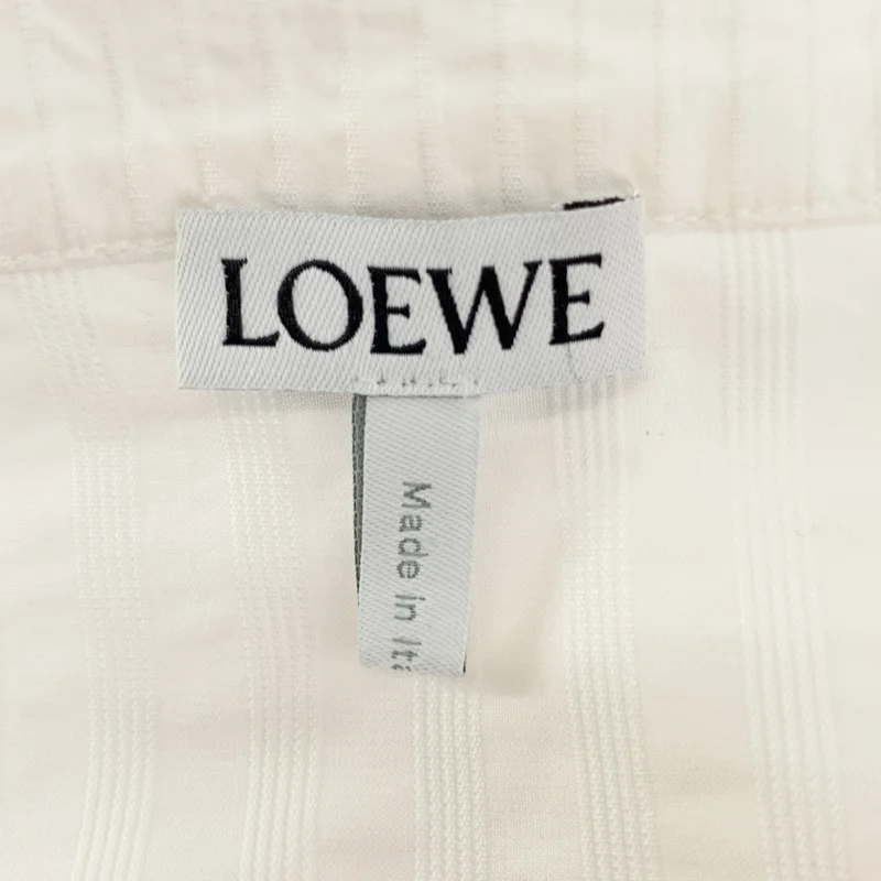 LOEWE / ロエベ | コットン ストライプ チェーン プリーツ ビッグシャツ | 34 | レディース