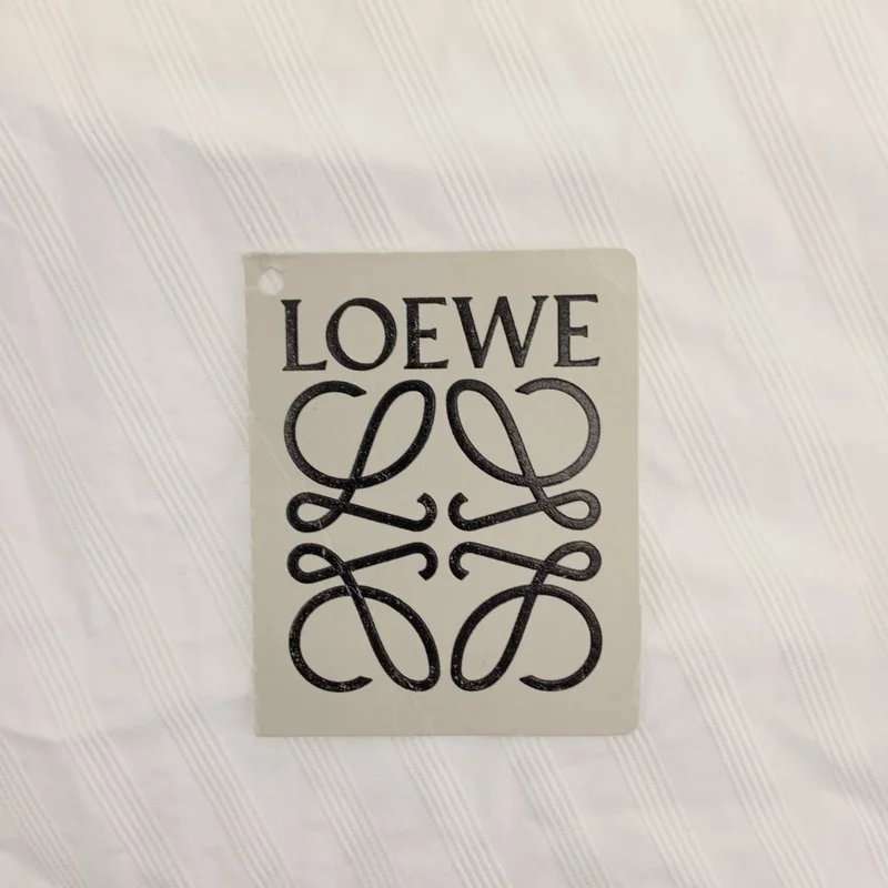 LOEWE / ロエベ | コットン ストライプ チェーン プリーツ ビッグシャツ | 34 | レディース