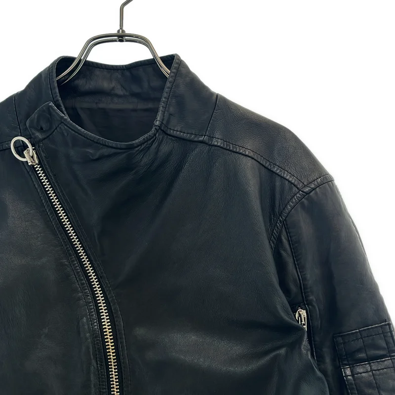 Rick Owens / リックオウエンス | Globa Back Zip Riders Jacket レザー バックジップ ライダースジャケット | S | メンズ
