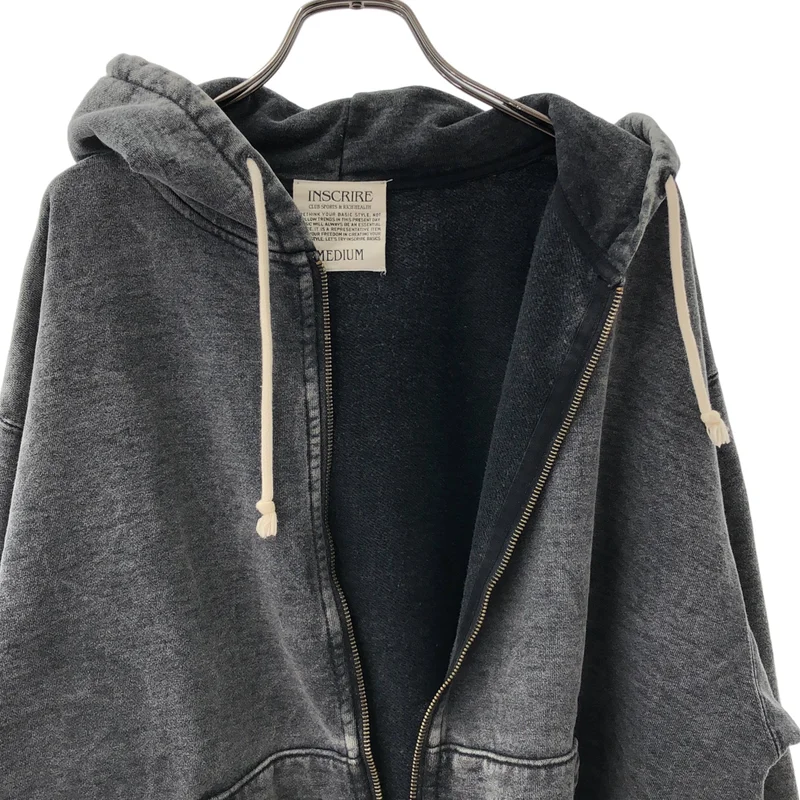 INSCRIRE / アンスクリア | 2024SS | W-Zip Bleach Sweat Parka / Wジップ ブリーチ加工 スウェットパーカー | MEDIUM | メンズ