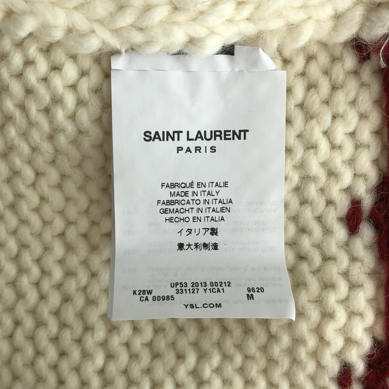 SAINT LAURENT PARIS / サンローランパリ | 2013AW | エディ期 モックネック エルボーパッチ ノルディックニット | M | メンズ