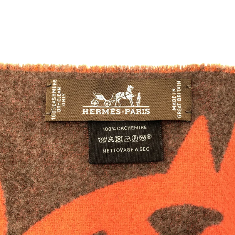 HERMES / エルメス | カシミヤ100% ブックルカマイユ フリンジ ストール マフラー |