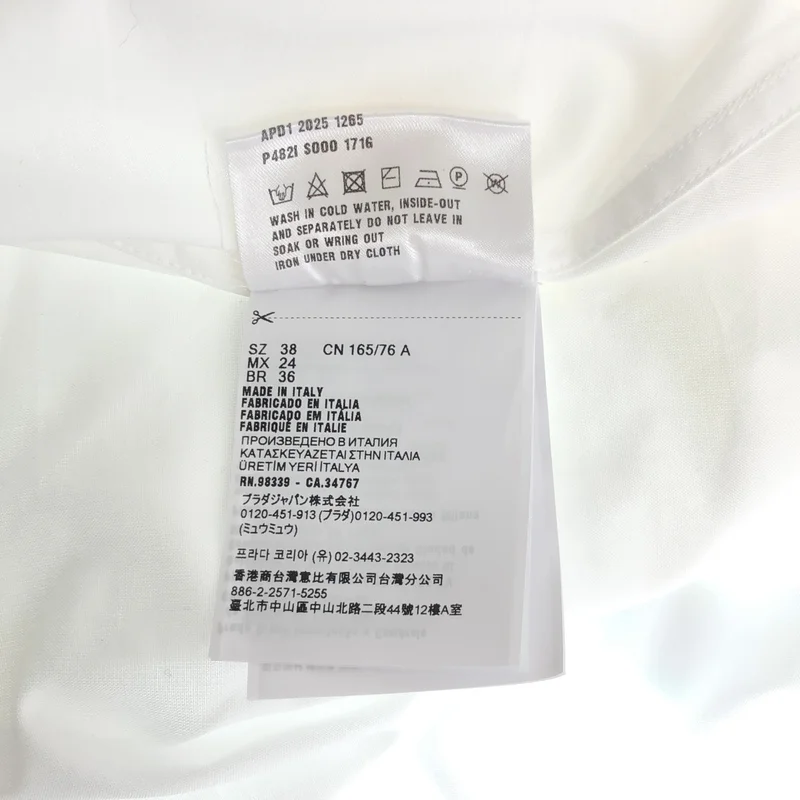 PRADA / プラダ | リボンシャツ P482I SOOO 171G | 38 | レディース