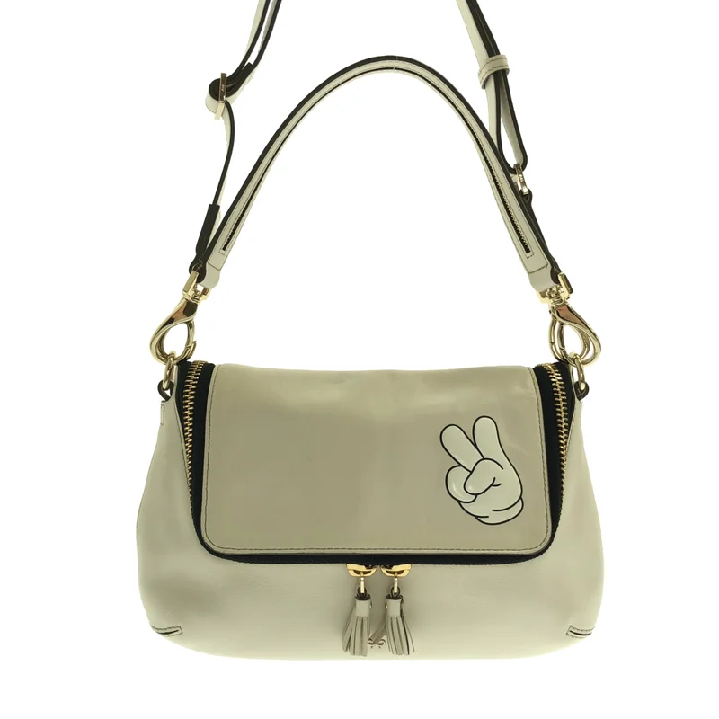 ANYA HINDMARCH / アニヤハインドマーチ | ×Disney / MAXI ZIP CROSSBODY VICTORY / レザー マキシジップ クロスボディ ビクトリー 2WAY ショルダーバッグ |