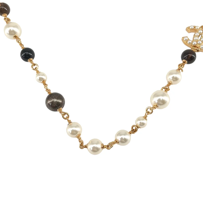 CHANEL / シャネル | ココマーク パール ロング ネックレス |