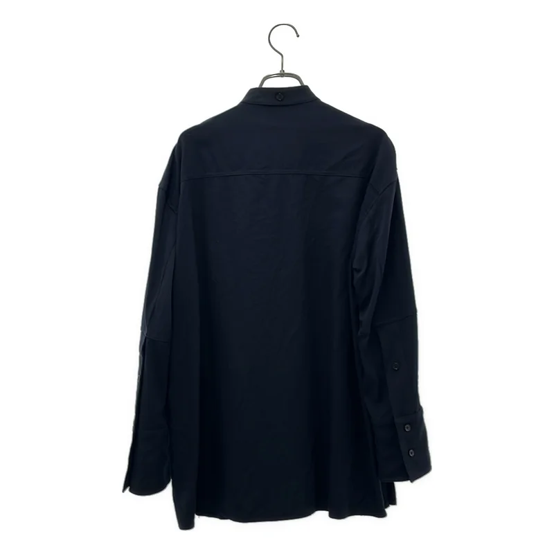 JIL SANDER / ジルサンダー | 2024SS | W SHIRT 04 / ウールギャバジン バンドカラー 比翼シャツ | 30 | レディース