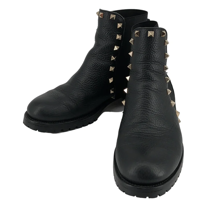 VALENTINO / ヴァレンティノ | レザー ロックスタッズ サイドゴアブーツ | 37 | レディース
