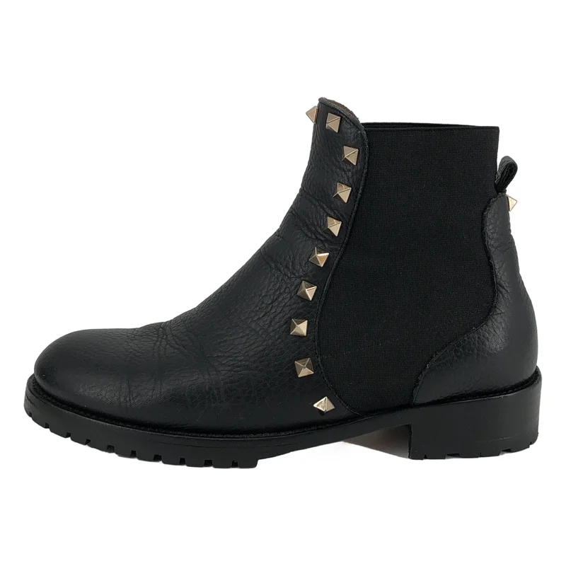 VALENTINO / ヴァレンティノ | レザー ロックスタッズ サイドゴアブーツ | 37 | レディース