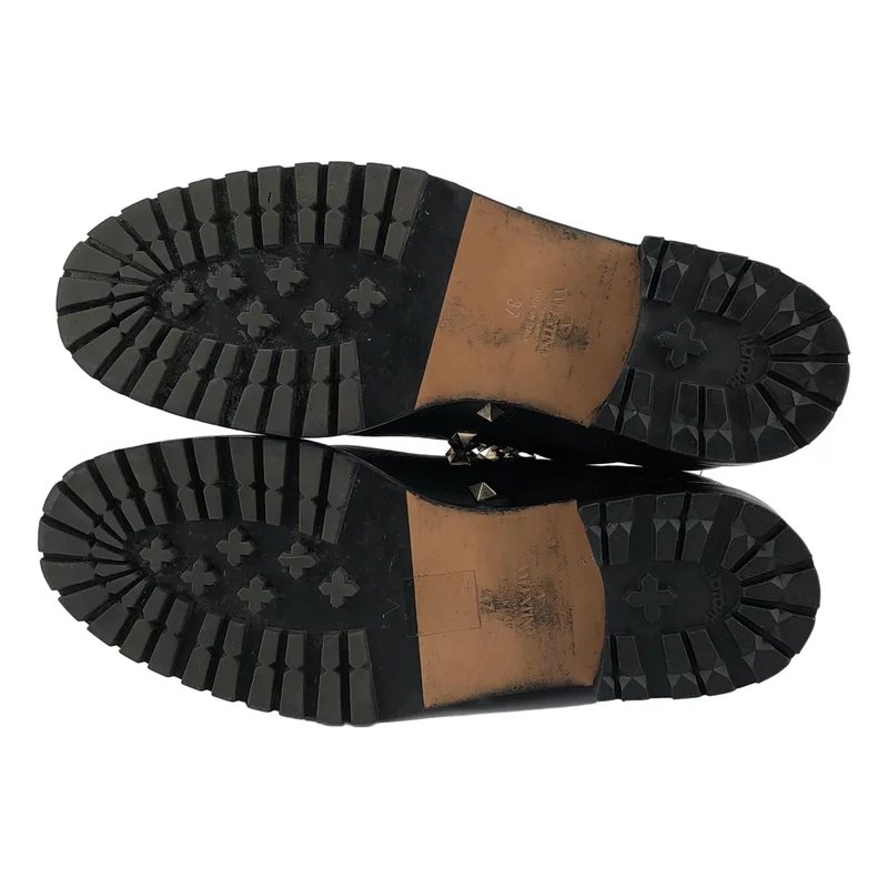 VALENTINO / ヴァレンティノ | レザー ロックスタッズ サイドゴアブーツ | 37 | レディース
