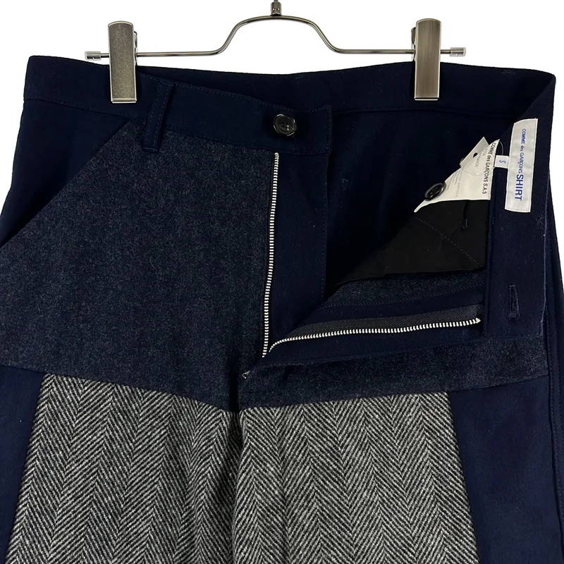COMME des GARCONS SHIRT / コムデギャルソンシャツ | 2021AW | ウール パッチワーク ストレートパンツ | S | メンズ
