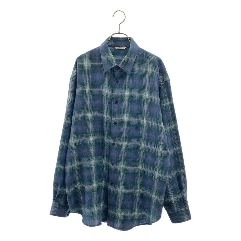 AURALEE / オーラリー | 2025AW | AIRY WOOL CHECK SHIRT エアリー ウール チェック シャツ | 4 | メンズ