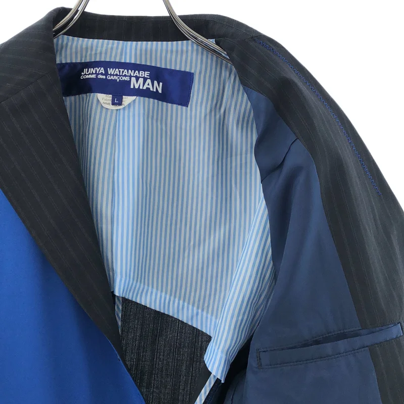 JUNYAWATANABE COMMEdesGARCONS MAN / ジュンヤワタナベマン | 2020SS | 異素材切替 スナップボタン テーラードジャケット | L | メンズ