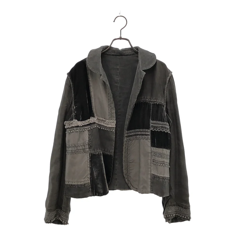 tricot COMME des GARCONS / トリココムデギャルソン | インサイドアウト ベロア パッチワーク ジャケット | M | レディース