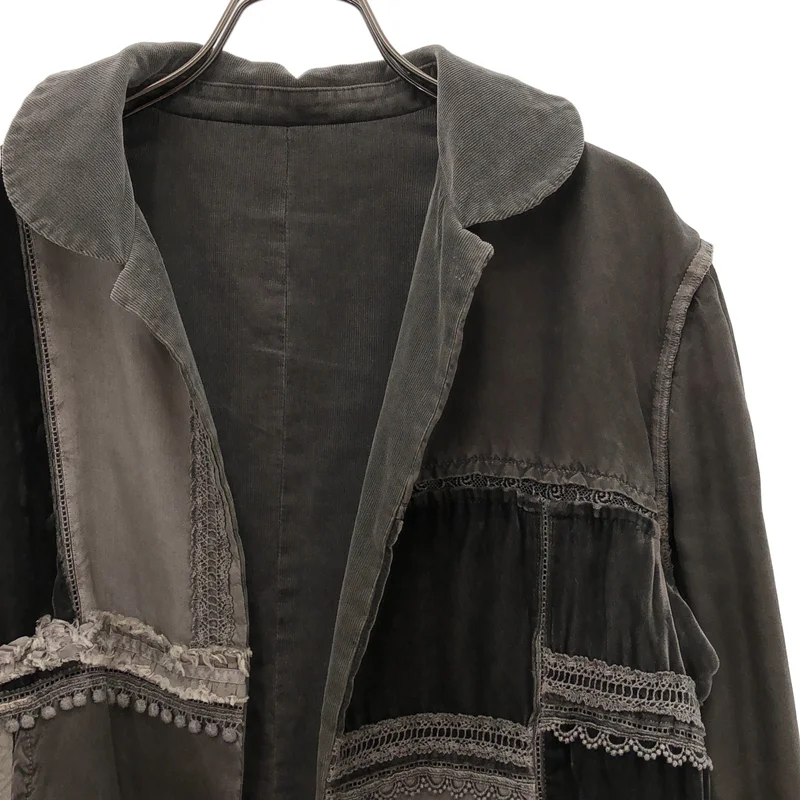 tricot COMME des GARCONS / トリココムデギャルソン | インサイドアウト ベロア パッチワーク ジャケット | M | レディース