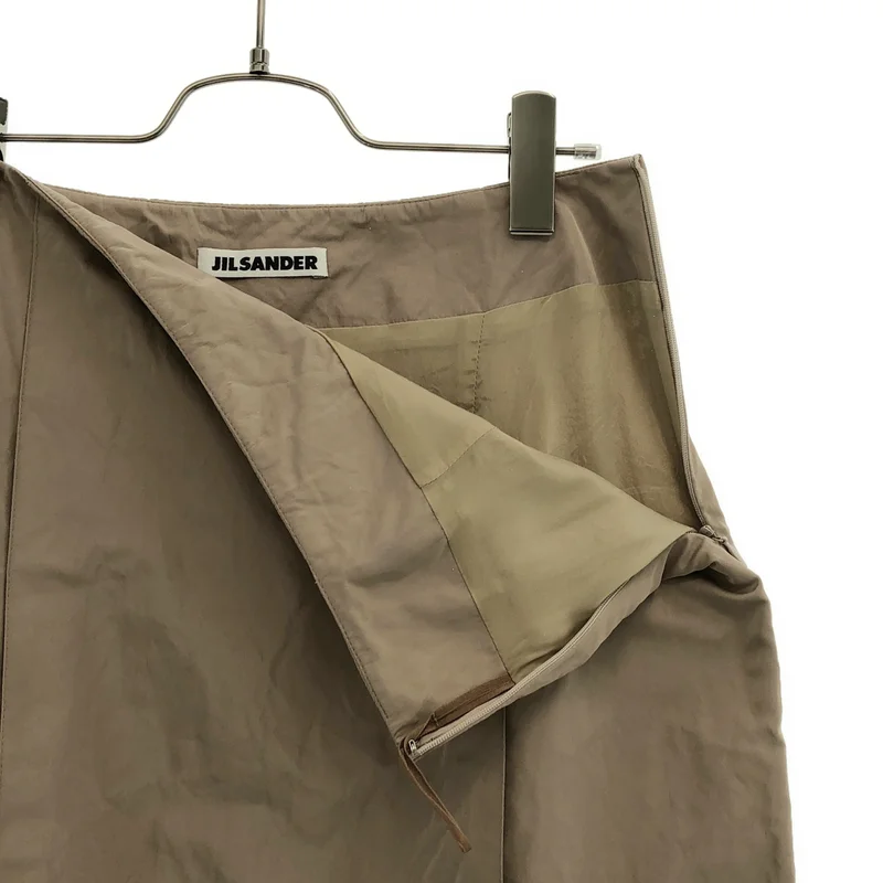 JIL SANDER / ジルサンダー | シルク混 タックデザイン ロングスカート | 38 | レディース