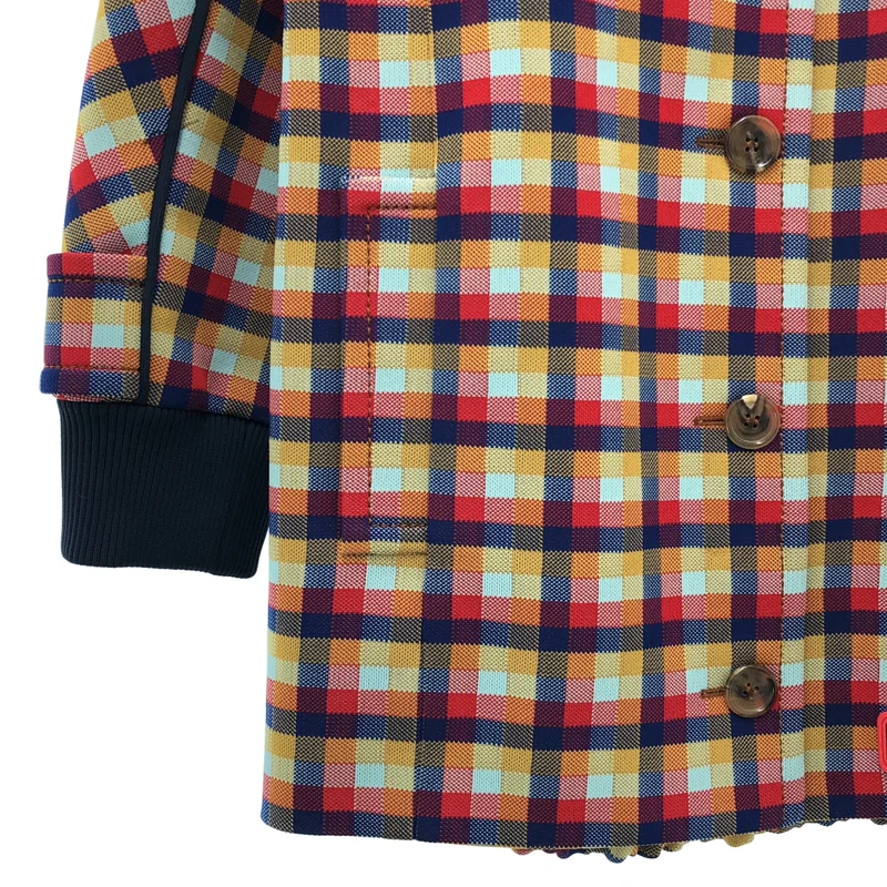 PRADA / プラダ | 2017SS | チェック ラバーロゴ ハーフコート | 38 | レディース