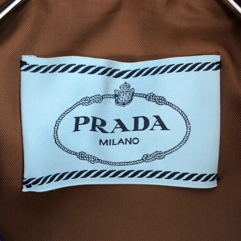 PRADA / プラダ | 2017SS | チェック ラバーロゴ ハーフコート | 38 | レディース