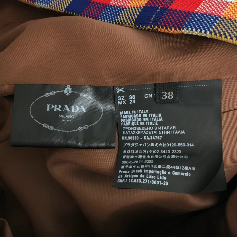 PRADA / プラダ | 2017SS | チェック ラバーロゴ ハーフコート | 38 | レディース