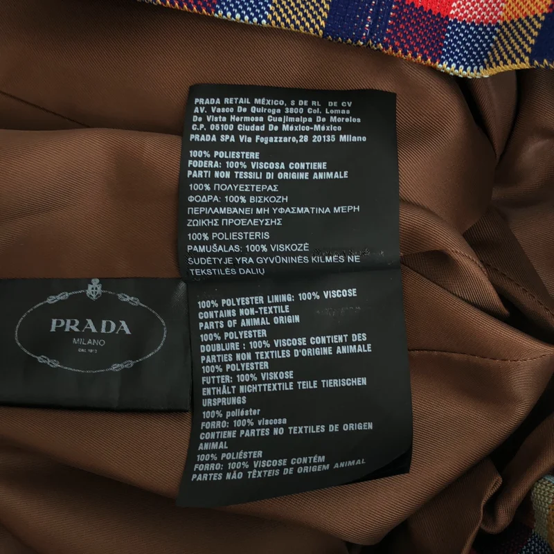PRADA / プラダ | 2017SS | チェック ラバーロゴ ハーフコート | 38 | レディース