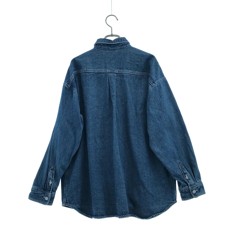 X-girl / エックスガール | FACE EMBROIDERY DENIM SHIRT デニムシャツ | S | レディース