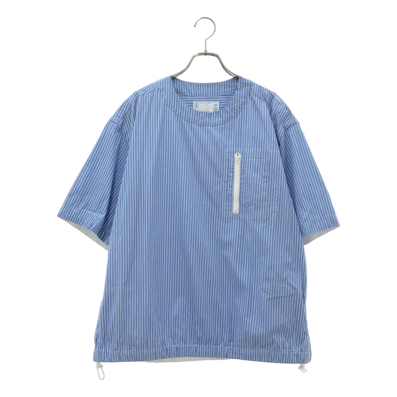 sacai / サカイ | 2024SS | コットンポプリン ストライプ プルオーバー 半袖シャツ 24-03406M | 1 | メンズ