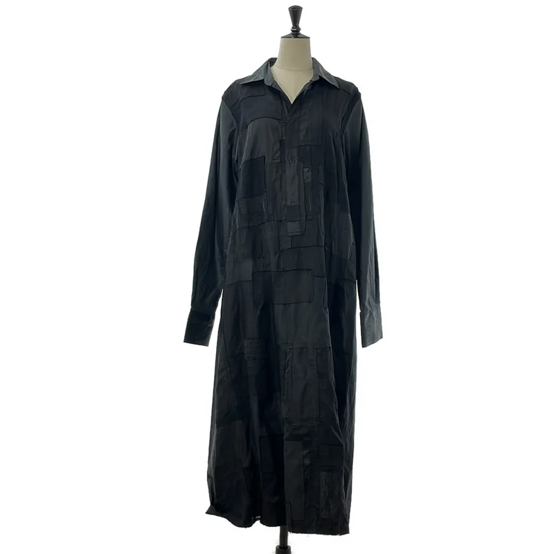 JUNYA WATANABE COMME des GARCONS / ジュンヤワタナベ | 2021SS | リネン コットン パッチワーク シャツワンピース | S | レディース