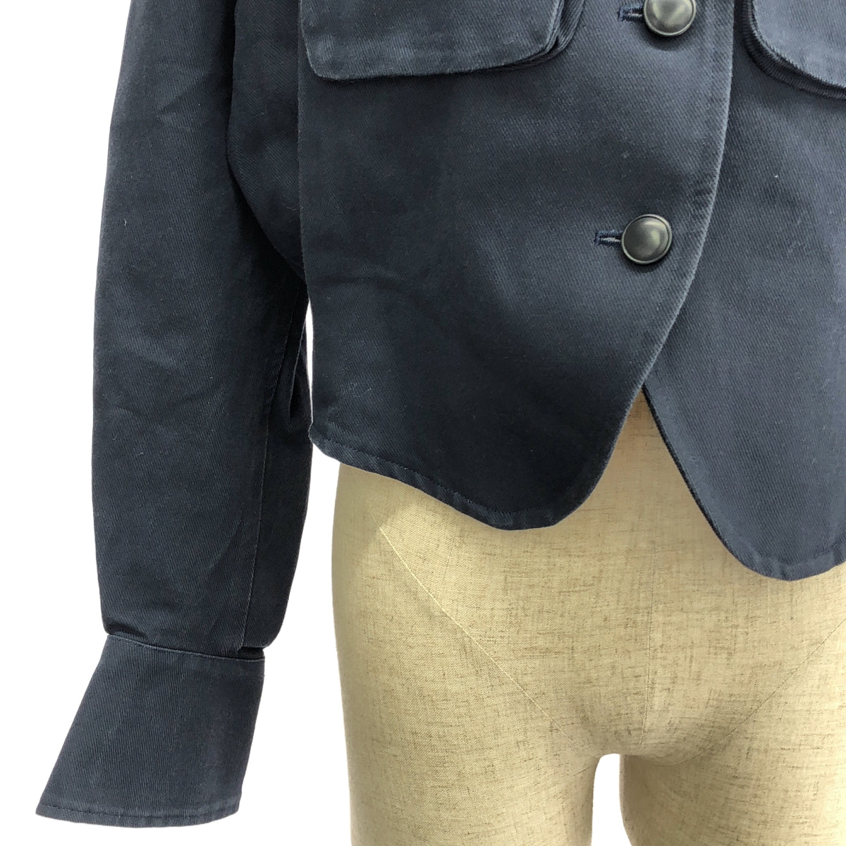 MameKurogouchi オーガニックコットンツイルショートジャケット Mame Kurogouchi】Organic Cotton Twill Short Jacket - black - | loop