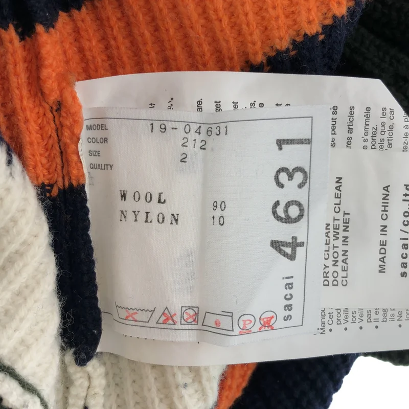 sacai / サカイ | ウール アシンメトリー ジップアップ ニットジャケット | 2 | レディース