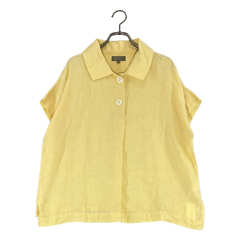 MARGARET HOWELL / マーガレットハウエル | FINE LINEN リネン ハーフスリーブシャツ | 1 | レディース