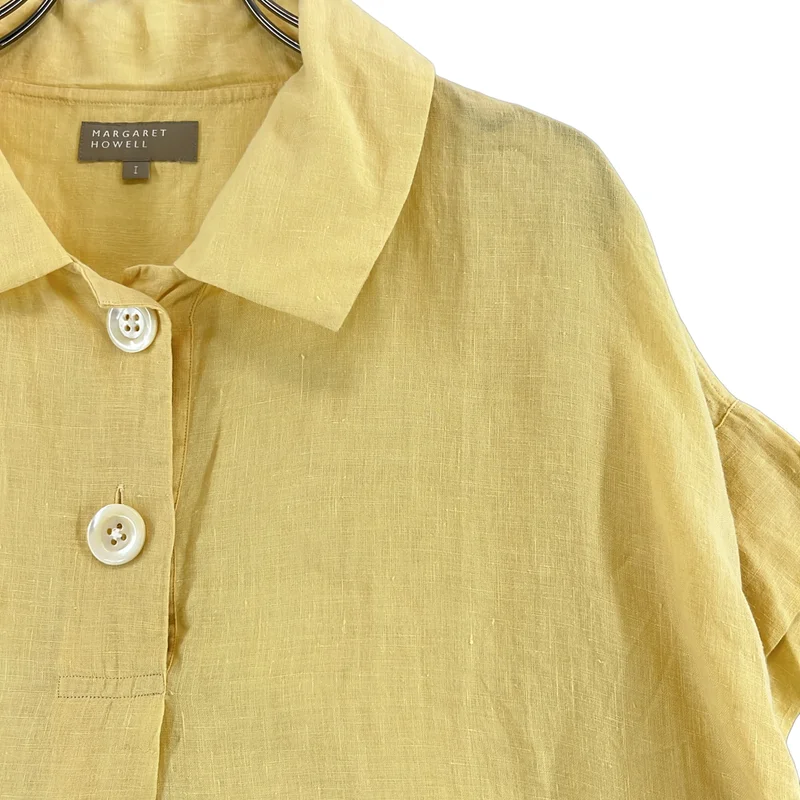 MARGARET HOWELL / マーガレットハウエル | FINE LINEN リネン ハーフスリーブシャツ | 1 | レディース
