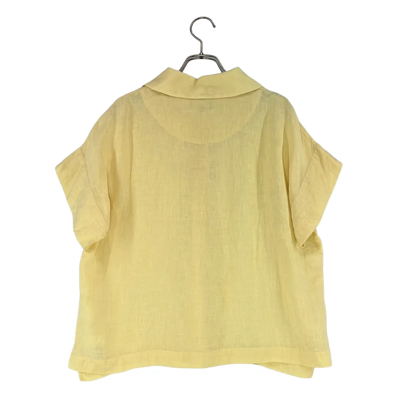 MARGARET HOWELL / マーガレットハウエル | FINE LINEN リネン ハーフスリーブシャツ | 1 | レディース