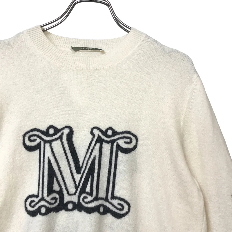 Max Mara / マックスマーラ | カシミヤ100% ロゴ クルーネックニット | M | レディース